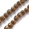 Electroplated Natural Lava Rock Beads Strands G-A251-D01-01G-2