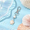Tortoise & Round Synthetic Turquoise Beaded Pendant Decoration HJEW-JM02296-01-2