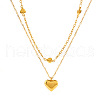 Stainless Steel Double Layer Heart Pendant Necklaces for Women FS-WG1E710-01-6