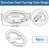 Beebeecraft 4Pcs Stainless Steel Spring Gate Rings STAS-BBC0005-74-2