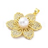 Brass Micro Pave Cubic Zirconia Pendants KK-U066-10G-2