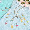Summer Theme Alloy Enamel Pendant Locking Stitch Markers HJEW-AB00174-4