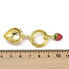 Strawberry Brass Micro Pave Clear Cubic Zirconia Spring Gate Rings KK-M322-10G-3