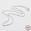 Anti-Tarnish Rhodium Plated 925 Sterling Silver Box Chain Necklaces STER-F039-40cm-04P-3