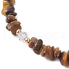 Natural Tiger Eye Chip & Glass Beaded Anklets AJEW-AN00682-06-3