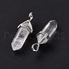 Natural Quartz Crystal Pointed Pendants G-K329-53P-4