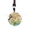 Orgonite Chakra Natural & Synthetic Mixed Stone Pendant Necklaces QQ6308-3-1