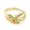 Rack Plating Brass Micro Pave Cubic Zirconia Finger Ring RJEW-C072-33F-G-2