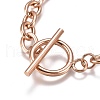 Unisex 304 Stainless Steel Cable Chain Bracelets X-BJEW-P245-39RG-2