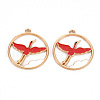 Eco-Friendly Alloy Enamel Pendants ENAM-T011-82A-NR-2