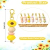 Silicone Round Flower Beads Pendant Decoration HJEW-CJ00033-8