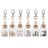 Natural Lapis Lazuli/Amethyst/Carnelian/Citrine/Rose Quartz/Amazonite Chip & Shell Beads inside Glass Wishing Bottle Pendant Decorations HJEW-JM03221-2