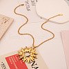 Vintage Stainless Steel Sunflower Stud Earrings & Pendant Necklaces Sets for Women KZ0138-1-4