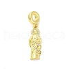 Brass Micro Pave Cubic Zirconia Saint European Dangle Charms KK-D325-27G-03-1