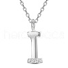 SHEGRACE Rhodium Plated 925 Sterling Silver Initial Pendant Necklaces JN905A-1