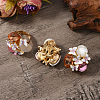 Elegant Vintage Flower Alloy Enamel Stud Earrings & Rings Sets XH9844-3