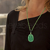 Olycraft 4Pcs 4 Styles Glass Pendant Necklaces NJEW-OC0001-04A-7