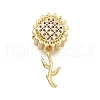 Brass Micro Pave Clear Cubic Zirconia European Beads KK-C087-18G-1