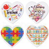 SUNNYCLUE 8Pcs 4 Style Heart Silicone Focal Beads SIL-SC0001-65-1