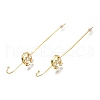 Brass Micro Pave Clear Cubic Zirconia Ear Wrap Crawler Hook Earrings EJEW-O097-01G-1