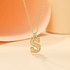 Alloy Textured Initial Pendant Necklaces FS-WG9837C-19-1