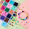 600Pcs 24 Colors Opaque Acrylic Beads MACR-CJ0001-14-4