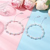 2Pcs 2 Colors ABS Plastic Imitation Pearl Round Beads Bracelets for Women BJEW-JB11632-1