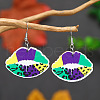 Wood Feather Dangle Earrings for Carnival Party KF5702-2-1
