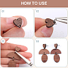 SOFPLATE 50Pcs Wood Stud Earring Finding FIND-SP0001-19C-6