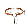 Vintage Style Woven Web Alloy & Synthetic Turquoise & Imitation Leather Cord Choker Necklaces & Dangle Earrings Sets FS-WG5BA14-01-5
