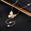 304 Stainless Steel Crystal Rhinestone Butterfly Y Necklaces NJEW-R026-19G-3