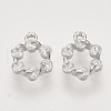 Brass Micro Pave Cubic Zirconia Charms KK-T048-040P-NF-1