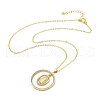 Brass Micro Pave Clear Cubic Zirconia Ring Pendant Necklaces NJEW-P322-A03-G-4