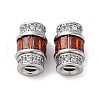 Brass Micro Pave Cubic Zirconia Screw Clasps KK-Z078-41P-1