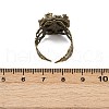 Adjustable Antique Bronze Tone Filigree Brass Ring Component Cabochon Settings X-KK-G020-A-4