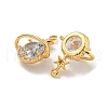 Brass with Clear Cubic Zirconia Pendant KK-U006-06G-2