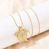 Brass Micro Pave Cubic Zirconia Pendant Necklaces NJEW-Q041-02G-5