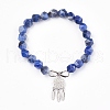 Natural Sodalite Beads Charm Bracelets BJEW-O162-D04-1