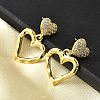 Hollow Heart Brass Micro Pave Clear Cubic Zirconia Dangle Stud Earrings EJEW-Z099-02G-02-2