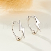 S925 Sterling Silver Lightning Hoop Earrings OB5526-8-1