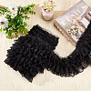 5 Yards 3-Layer Pleated Polyester Chiffon Lace Trim OCOR-WH0082-01B-4