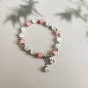 Cat Eye Round Beaded Stretch Bracelets WG66F0A-04-1