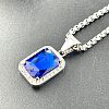 Elegant Punk Hip Hop Stainless Steel Rhinestone Pendant Necklaces XQ7277-1