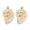 Ion Plating(IP) 304 Stainless Steel Polymer Clay Rhinestone Pendants STAS-N115-16G-1