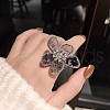 Alloy & Rhinestone/Synthetic Quartz Cuff Rings FS-WGD97BC-09-1