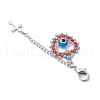 Handmade Evil Eye Lampwork & Glass Seed Beaded Heart Pendant Decorations HJEW-MZ00211-4