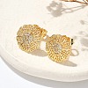 Brass Micro Pave Clear Cubic Zirconia Stud Earrings EJEW-D305-04G-5