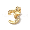 Rack Plating Brass Micro Pave Clear Cubic Zirconia Twister Clasps KK-A222-05B-G-2