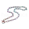 Ion Plating(IP) 304 Stainless Steel Paperclip Chain Necklaces NJEW-O124-01MU-2