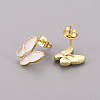 Brass Micro Pave Clear Cubic Zirconia Stud Earrings EJEW-S210-015E-NR-2